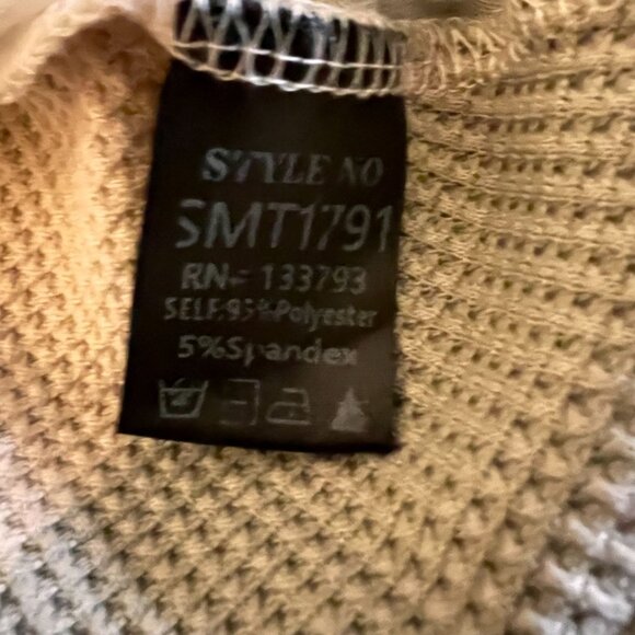 Pol Tie-Dye Sleeveless tank Top taupe gray waffle - Picture 3 of 6